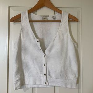 Scotch + Soda White Cropped Tank, Sz L